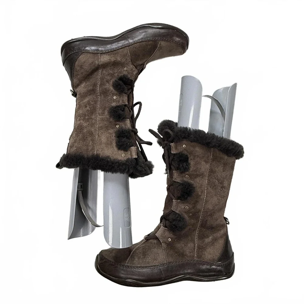 Women's Brown North Face Abby II Suede and‎ sherpa Boots size 10